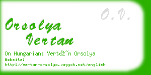 orsolya vertan business card